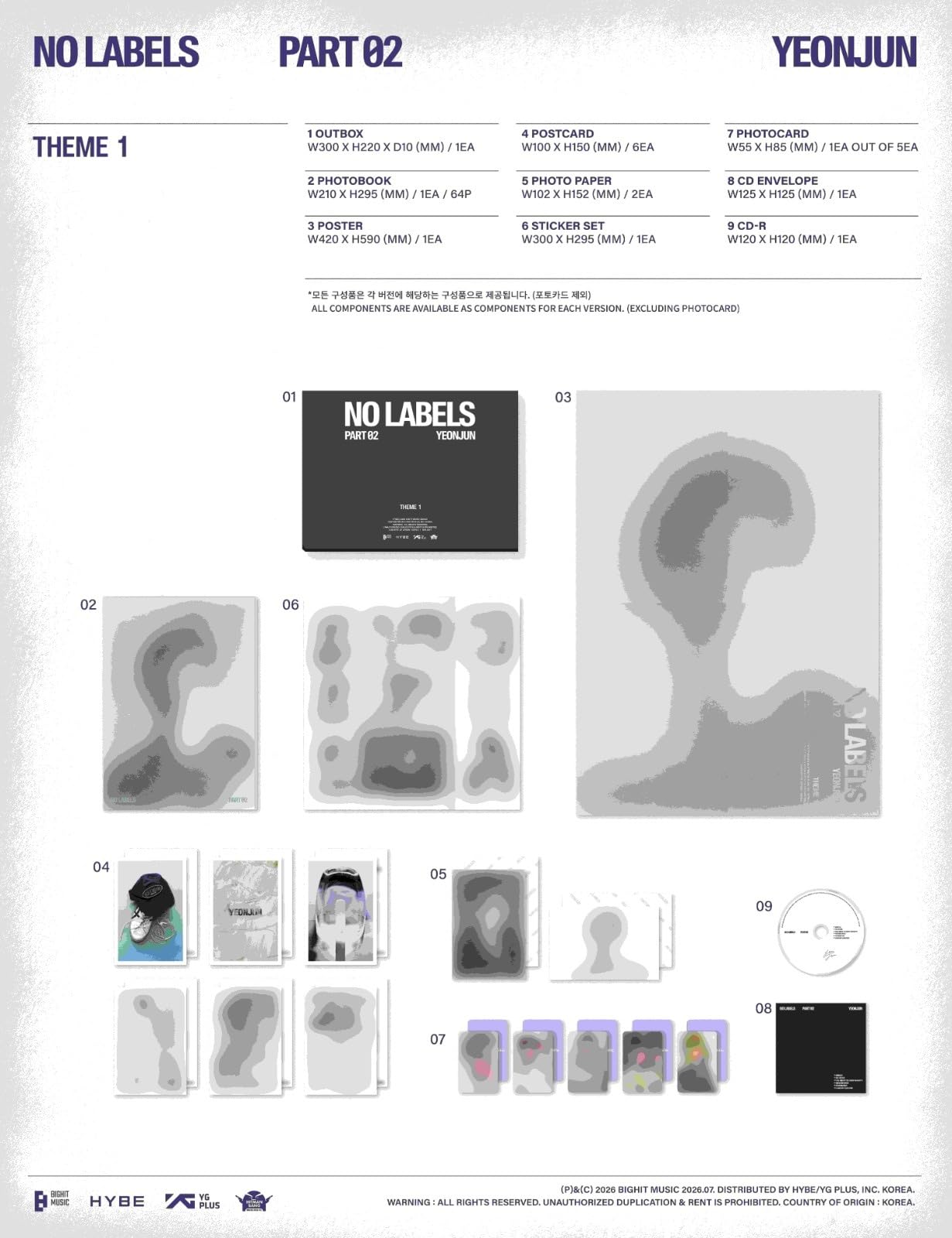 YEONJUN (TXT) NO LABELS: PART 02 Album [THEME 1 + 2 + 3 (3 Themes, Full Set)]+Pre Order Benefits+BolsVos Exclusive Idol-Inspired Digital Merches