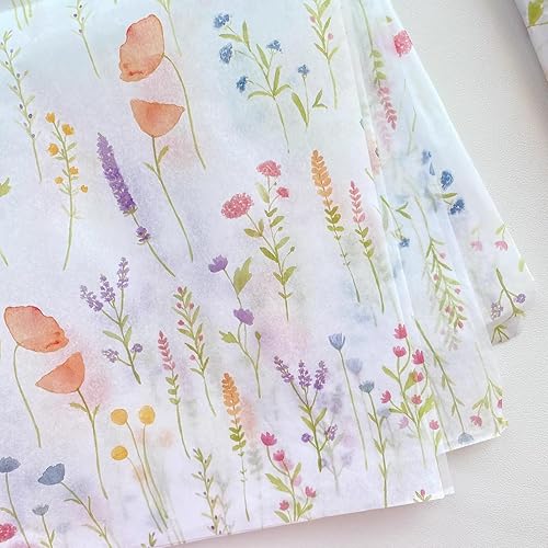 Miniatura 4 de 10 hojas de papel de regalo floral pastel, papel de regalo de diseño floral estético para cumpleaños, bodas, fiestas, papel de embalaje decorativo