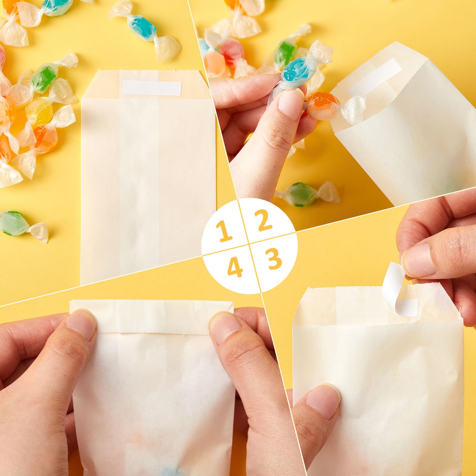 Sacchetti Di Carta Pergamina 16,2x23 Cm – 100 Pezzi Traslucidi Per Alimenti, Regali E Bomboniere