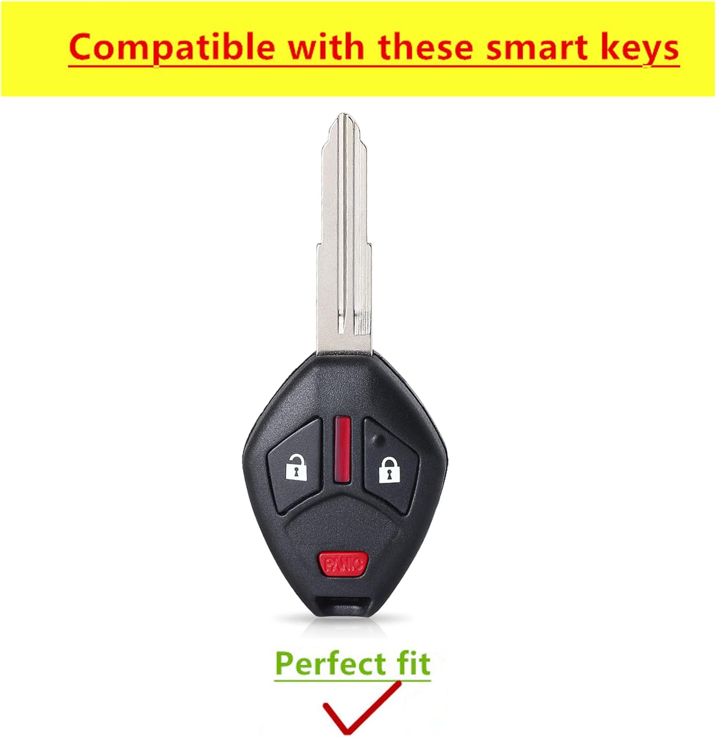 for Mitsubishi Key Fob Cover Smart Key with Keychain Fit for Mitsubishi Eclipse Galant Lancer Outlander image 3