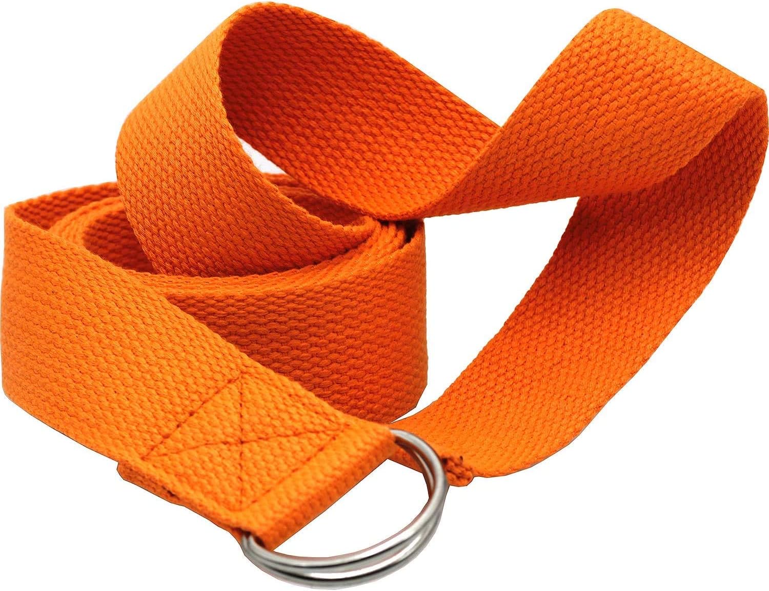 Dolwis Store 2 Pack Yoga Strap (6ft) Stretch Band with Adjustable Metal D Ring Buckle Loop | Exercise & Fitness Stretching for Yoga, Pilates, Physical Therapy, Dance, Gym Workouts (Orange) : Sports & Outdoors