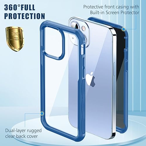Miniatura 4 de Funda de privacidad compatible con iPhone 14iPhone 13, funda de cuerpo completo antiespías, cubierta frontal y trasera de vidrio templado, cubierta