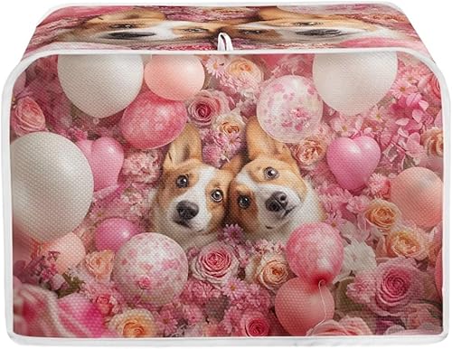Miniatura 29 de Funda antipolvo para tostadora de pollo con estampado floral de gallo de 2 rebanadas, lavable, funda para hacer pan, antipolvo, cubiertas