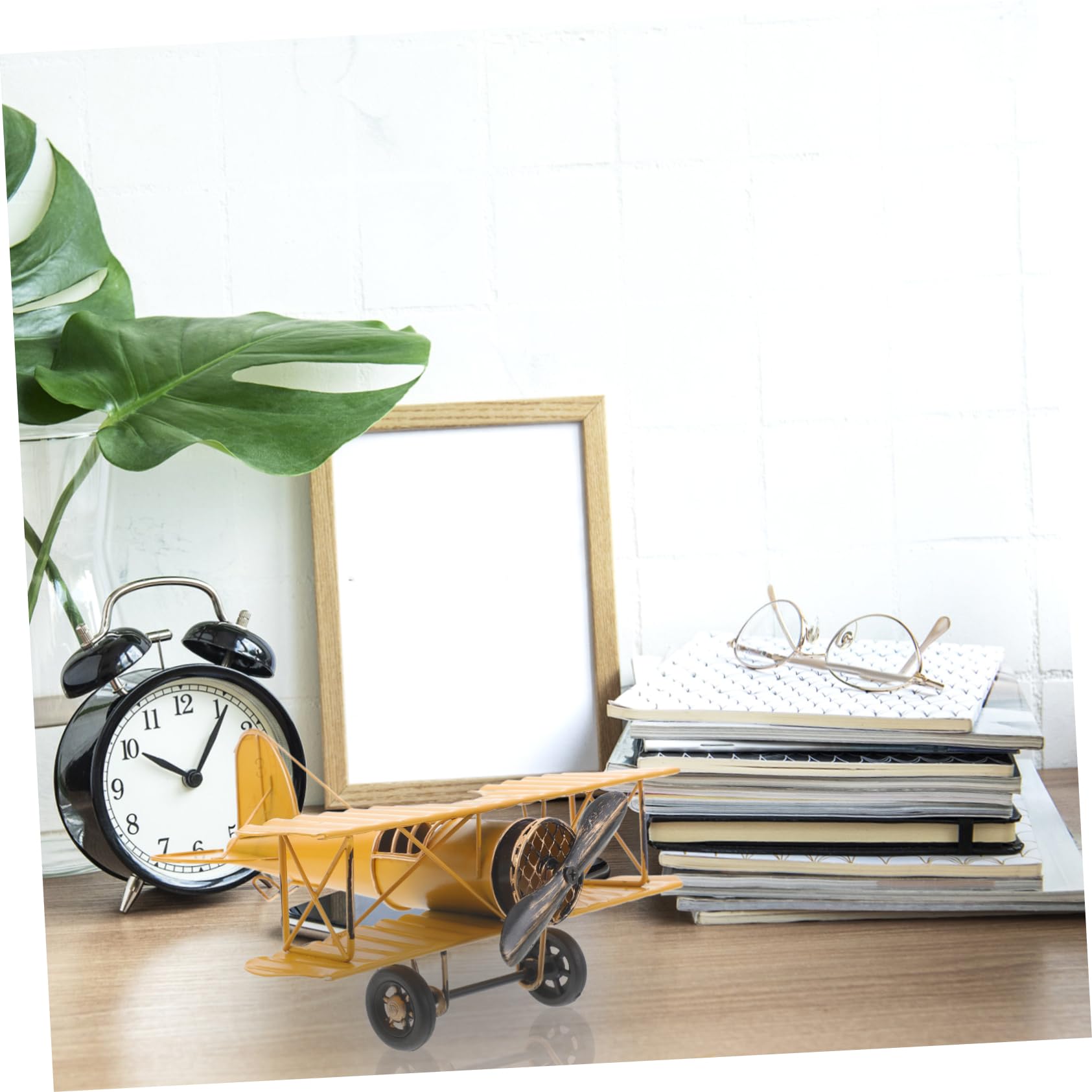 Modèle Avion Vintage En Métal – Fer Forgé Rétro – 21x18,5x8,5 Cm – Déco Bureau Ou Maison