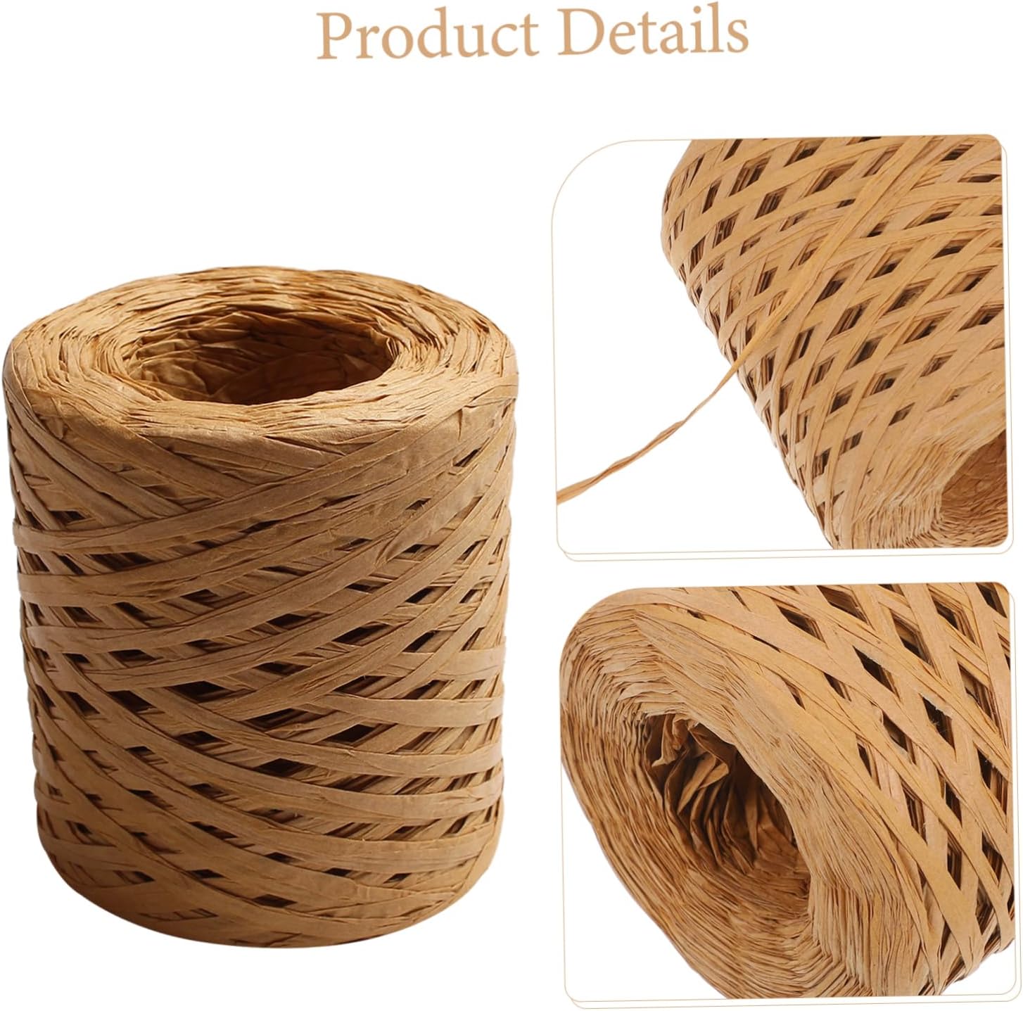ORFOFE 1roll Raffia Paper Rope Twine for DIY Crafts Present Wrapping and Floral Decoration Versatile Unique Decorative Ribbon for Creative Projects