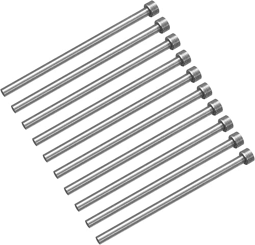 Miniatura 54 de uxcell 10 pines eyectores rectos, 0.039 in (0.04 pulgadas) de diámetro. SKD61 punzón de punta redonda de 3.937 in (4 pulgadas) de largo