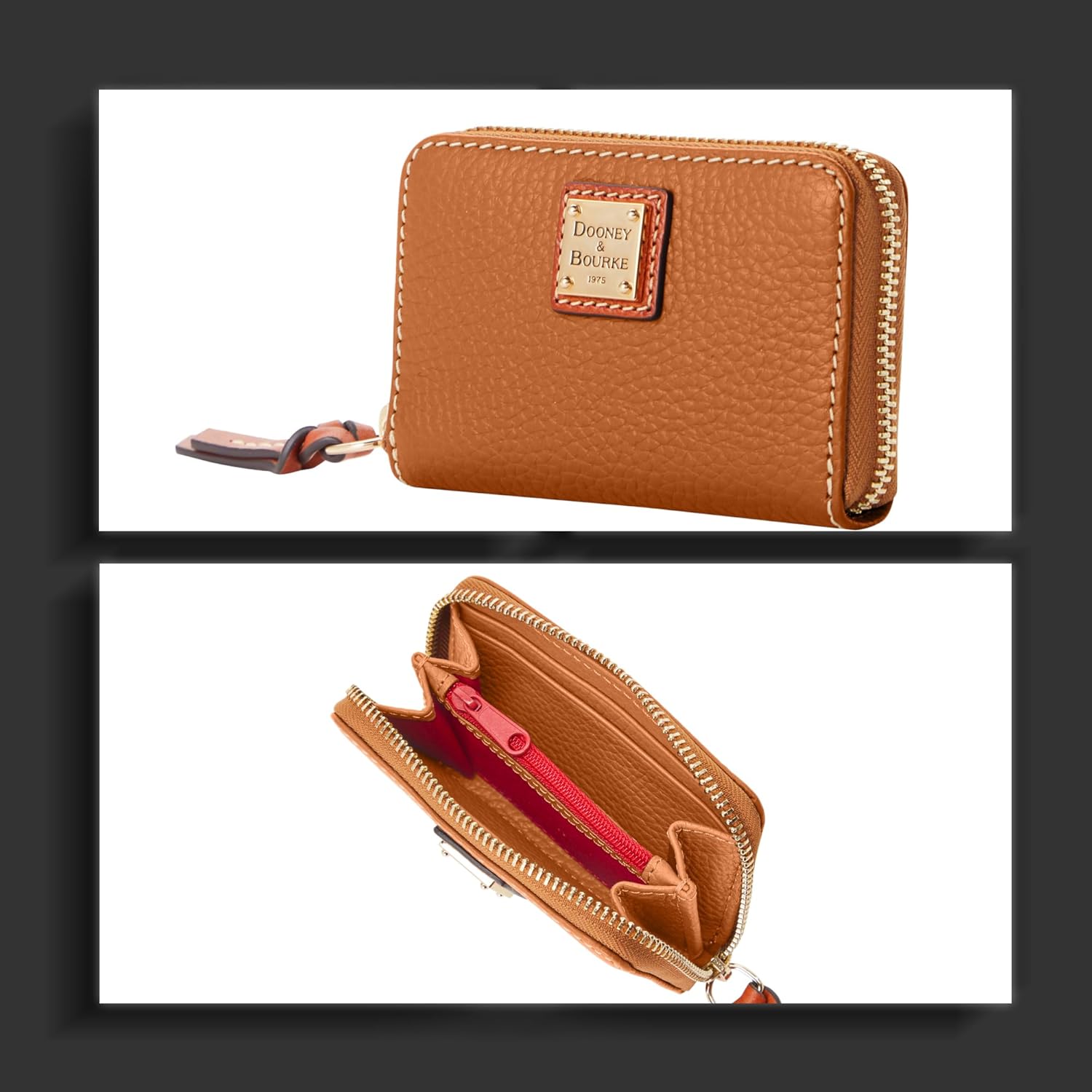 Dooney & Bourke Pebble Grain Large Zip Around Credit Card Case