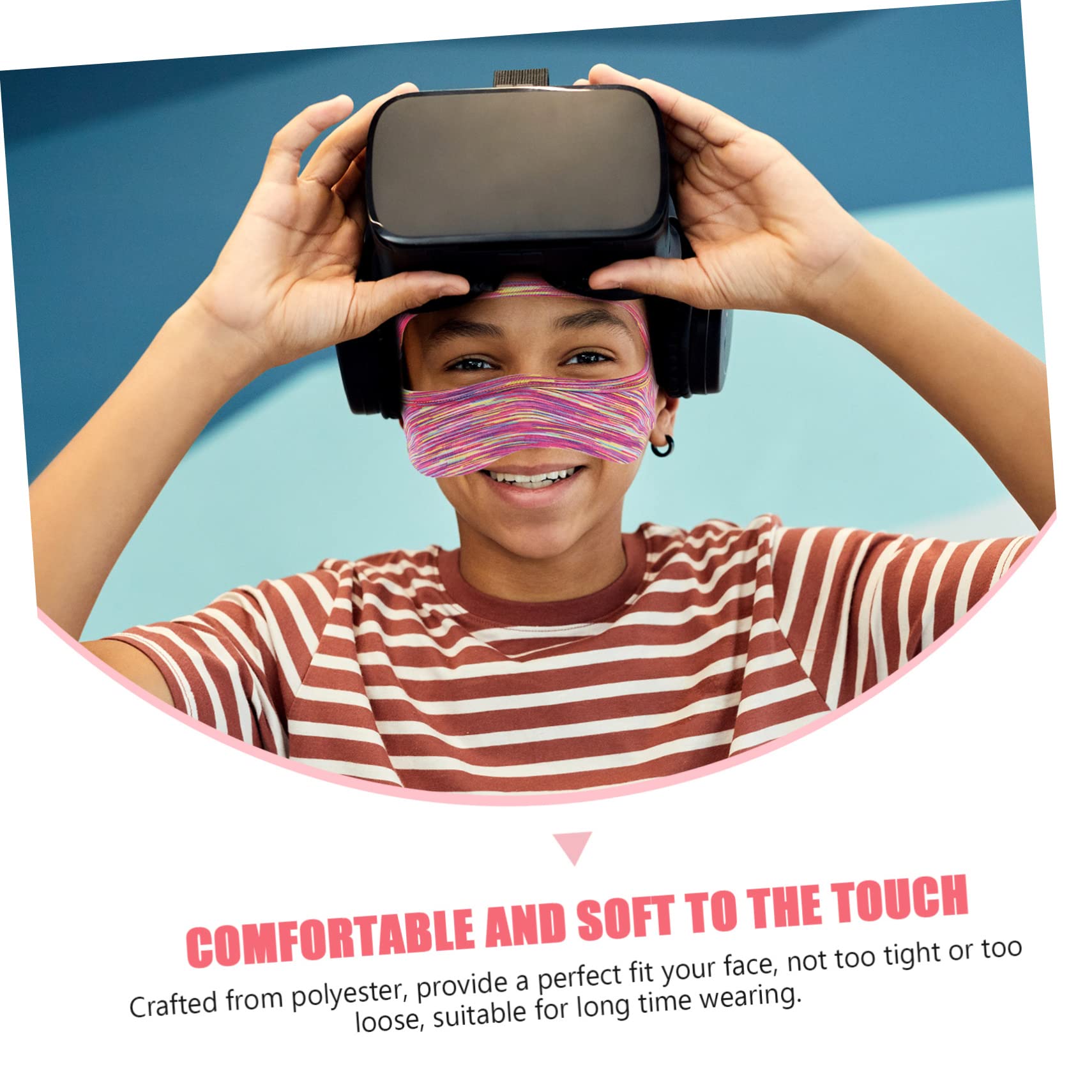 DOITOOL 5 Piezas Gafas de Realidad Virtual Band Venda Ojo Respirable Cubierta de Ojo para VR Accesorios VR Auriculares Cubierta del Ojo del Auricular VR Cubierta de la máscara VR Relleno
