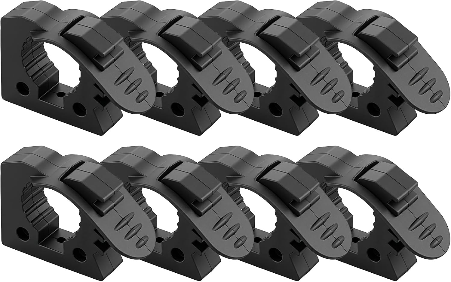 8Pcs Shovel Holder for Truck Quick Release Rubber Clamp Grip Mount Kit Fits Roof Rack Crossbars 1"-1.5" Diameter Tools, Universal for Off-Road Vehicles Vans Pickup, Heavy-Duty Black Plastic