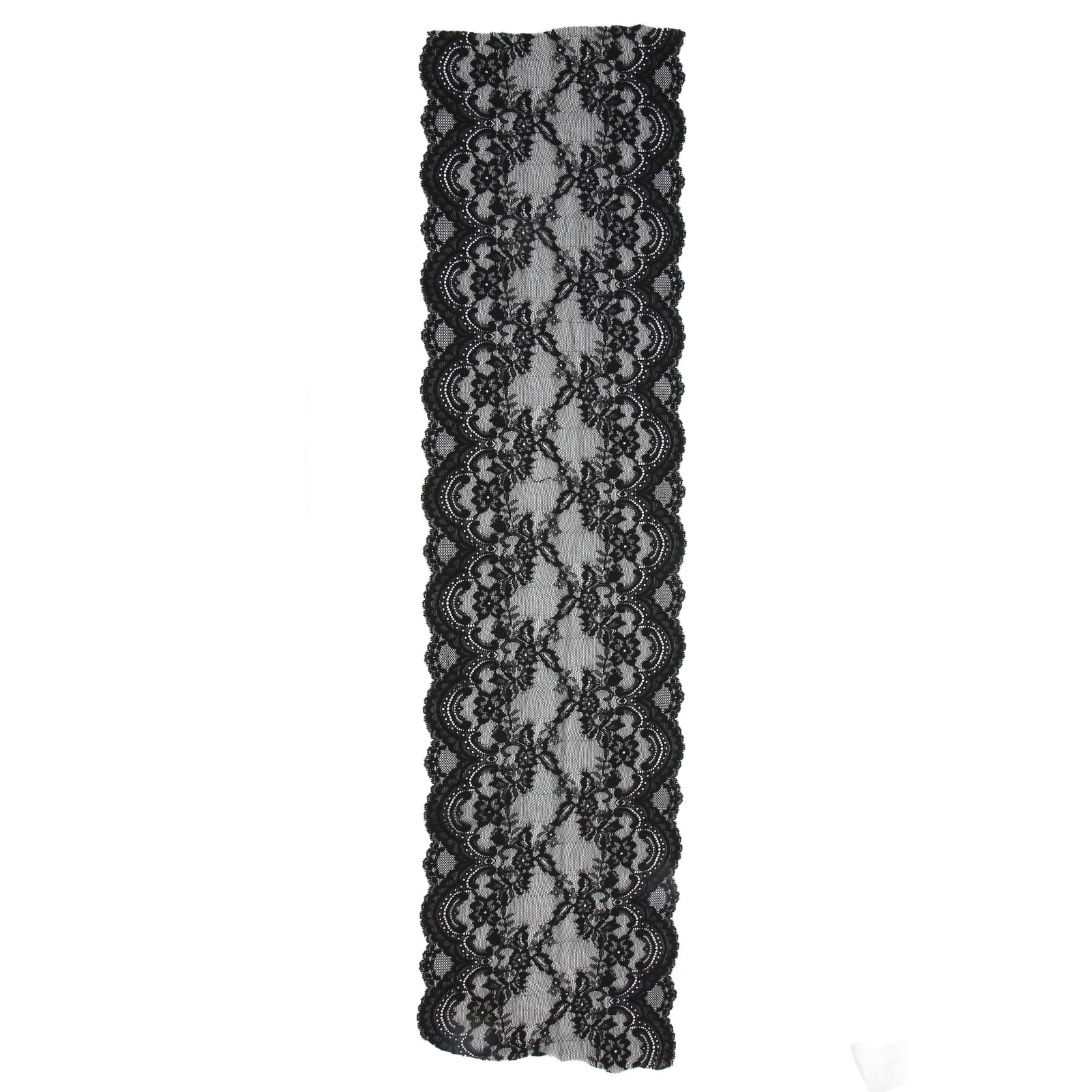 Nastro Elasticizzato in Nylon di Pizzo, Nastro Elastico in (BLACK) | Nastro elastico in pizzo di nylon per decorazioni nuziali Elastico Estensibile Facile da cucire Sicuro e inodore Durevole