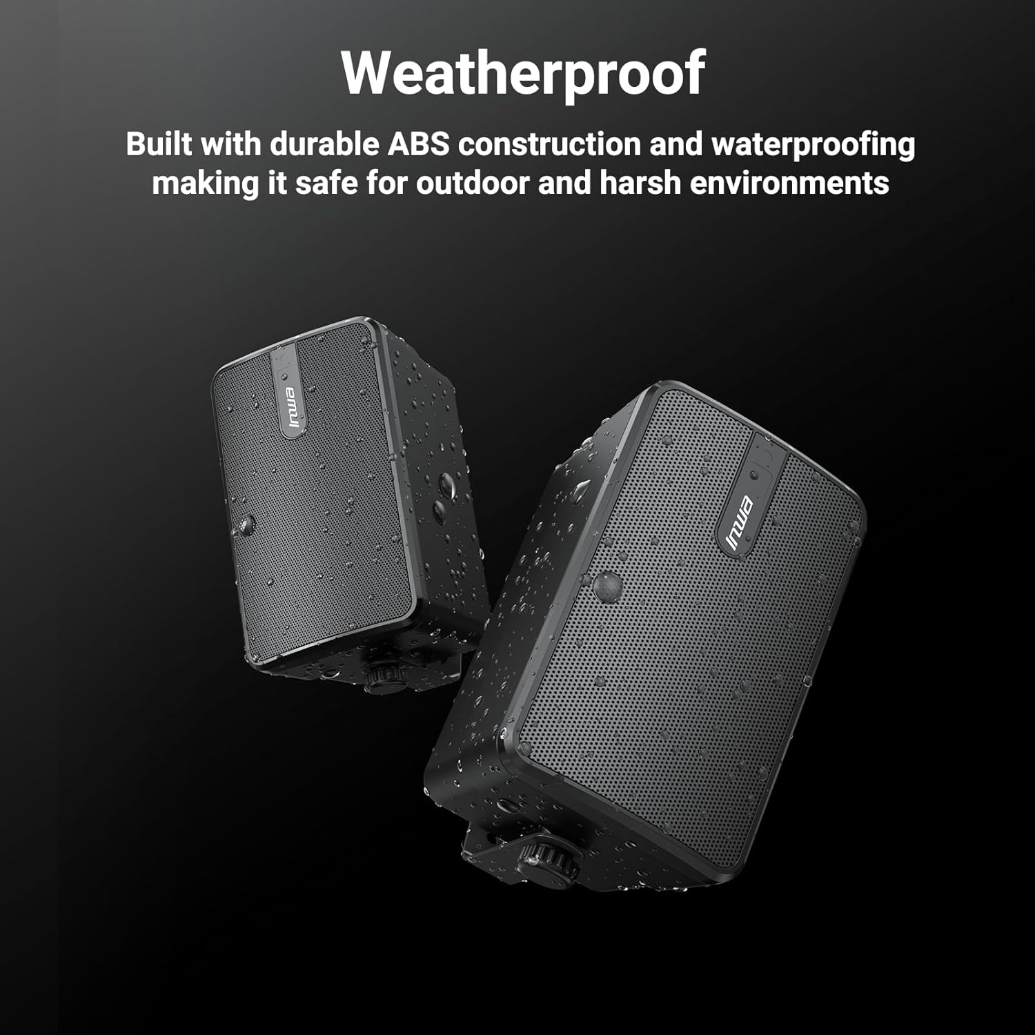 Inwa Outdoor Bluetooth Speakers, Active Passive Wall Mount Speaker, Waterproof Wireless Indoor/Outdoor Stereo Sound System w/Aux in, Suitable for Patio/Porch/Gazebo/Garage(MZ-650, Pair) - Image 5