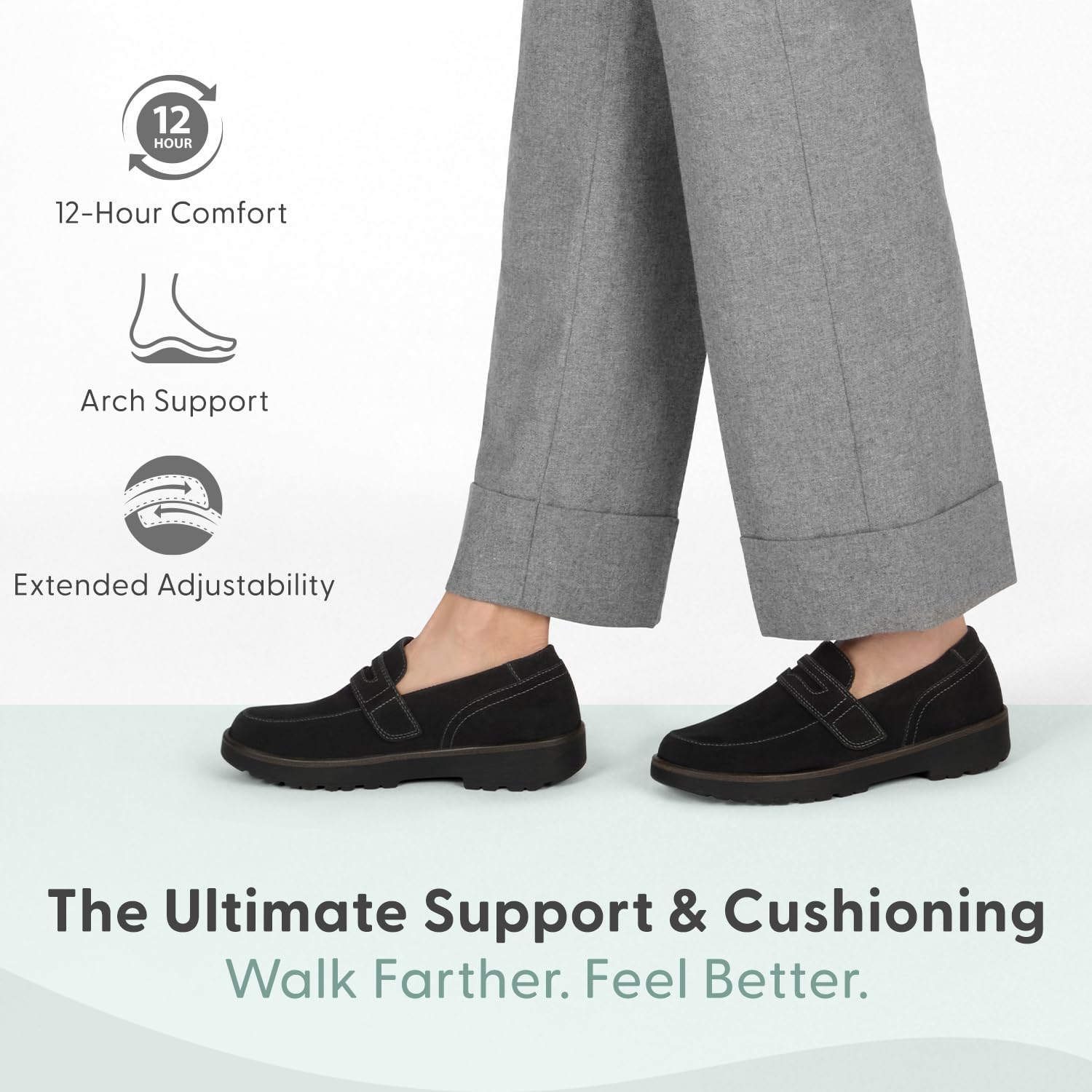 Orthofeet Women's Orthopedic Leather Shelly Loafer for Foot Pain Relief - Image 2