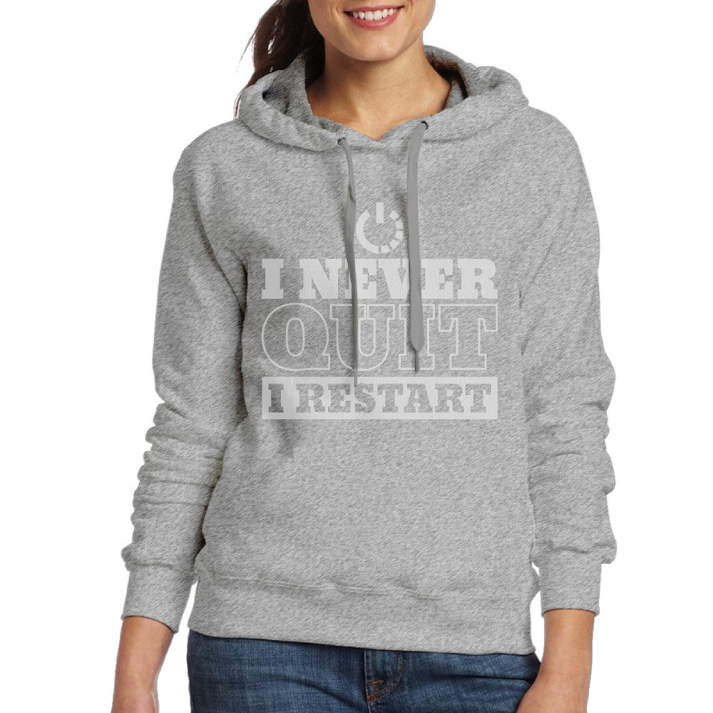 Never Quit Gamer Gaming Limited Edition Womens Cotton Pullover Hoodie Ash M
