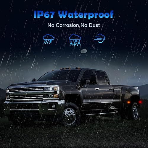 Miniatura 5 de AUYICH Luces LED de posición laterales compatibles con Silverado Sierra 2500HD 3500HD 2015-2023 de repuesto, luces indicadoras traseras rojas