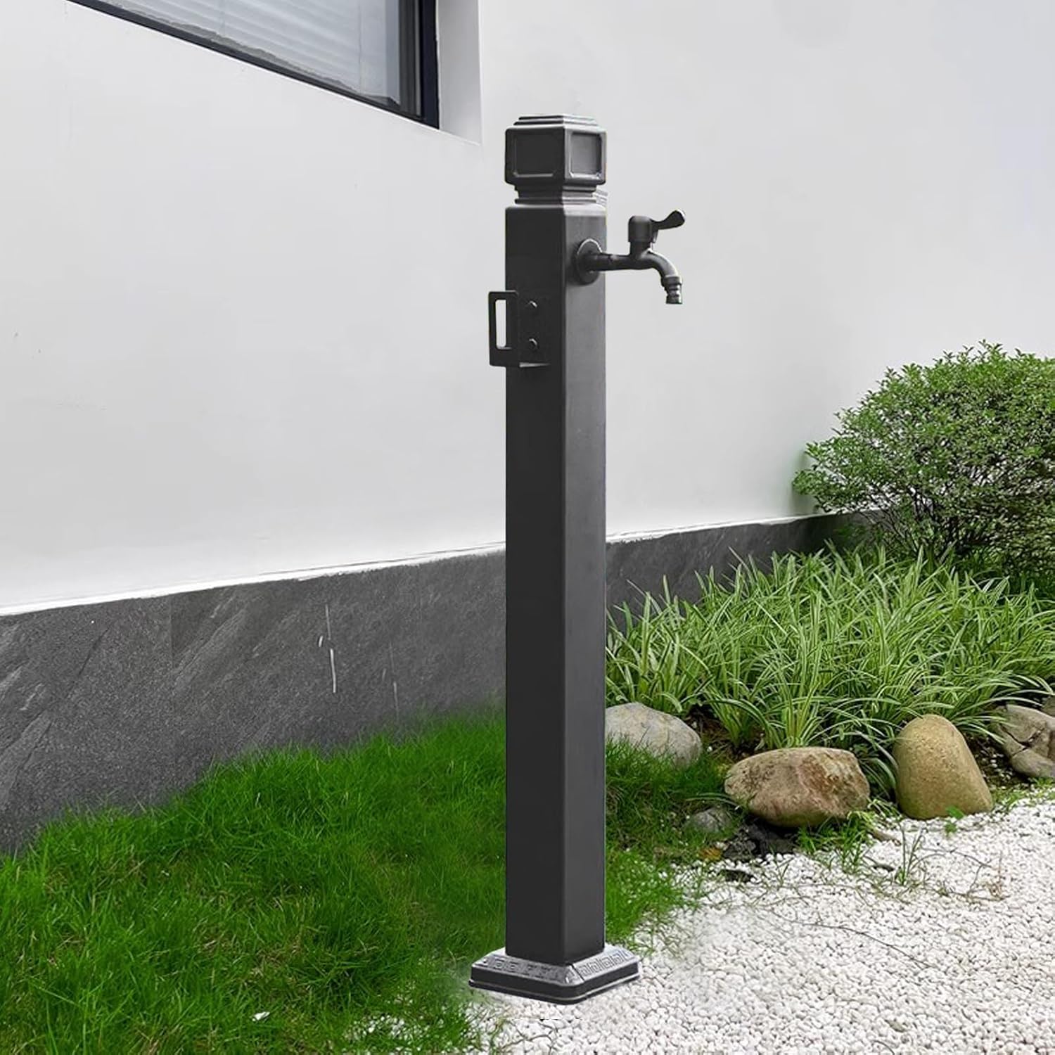 Stainless Steel Garden Faucet Vertical Square Outdoor Water Column Frost Resistant Height Ideal for Garden Use and Weatherproof