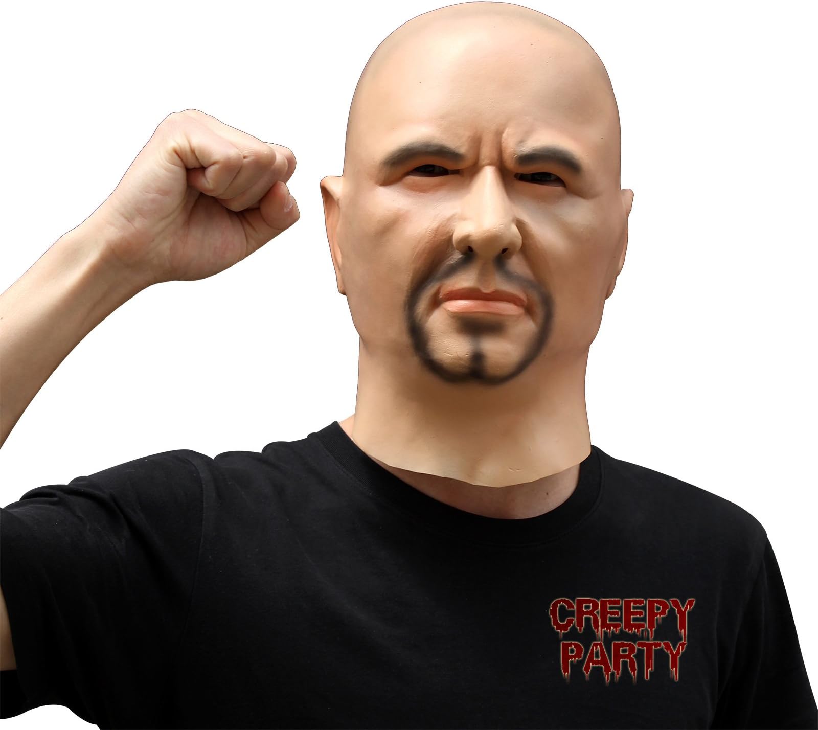 CreepyParty Novelty Halloween Costume Party Latex Head Mask Realistic Human Face (Strong man)