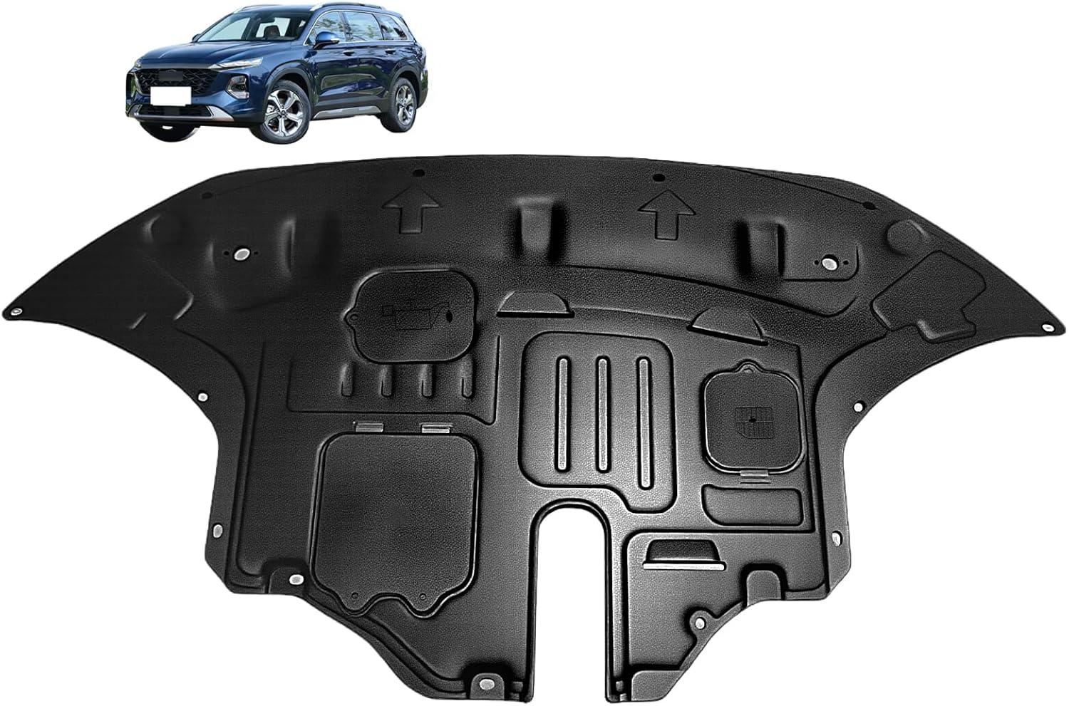 Front Engine Splash Shield Fit for Hyundai Santa FE 2019 2020 Engine Case Guards Suitable for Hyundai Santa FE 2019 2020 Under Engine Cover Mud Flaps Directly Replace Original