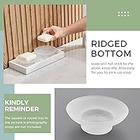 Vista 14 de Paquete de 2 jaboneras de baño, bandeja de jabón redonda transparente para baño, ducha, fregadero de cocina