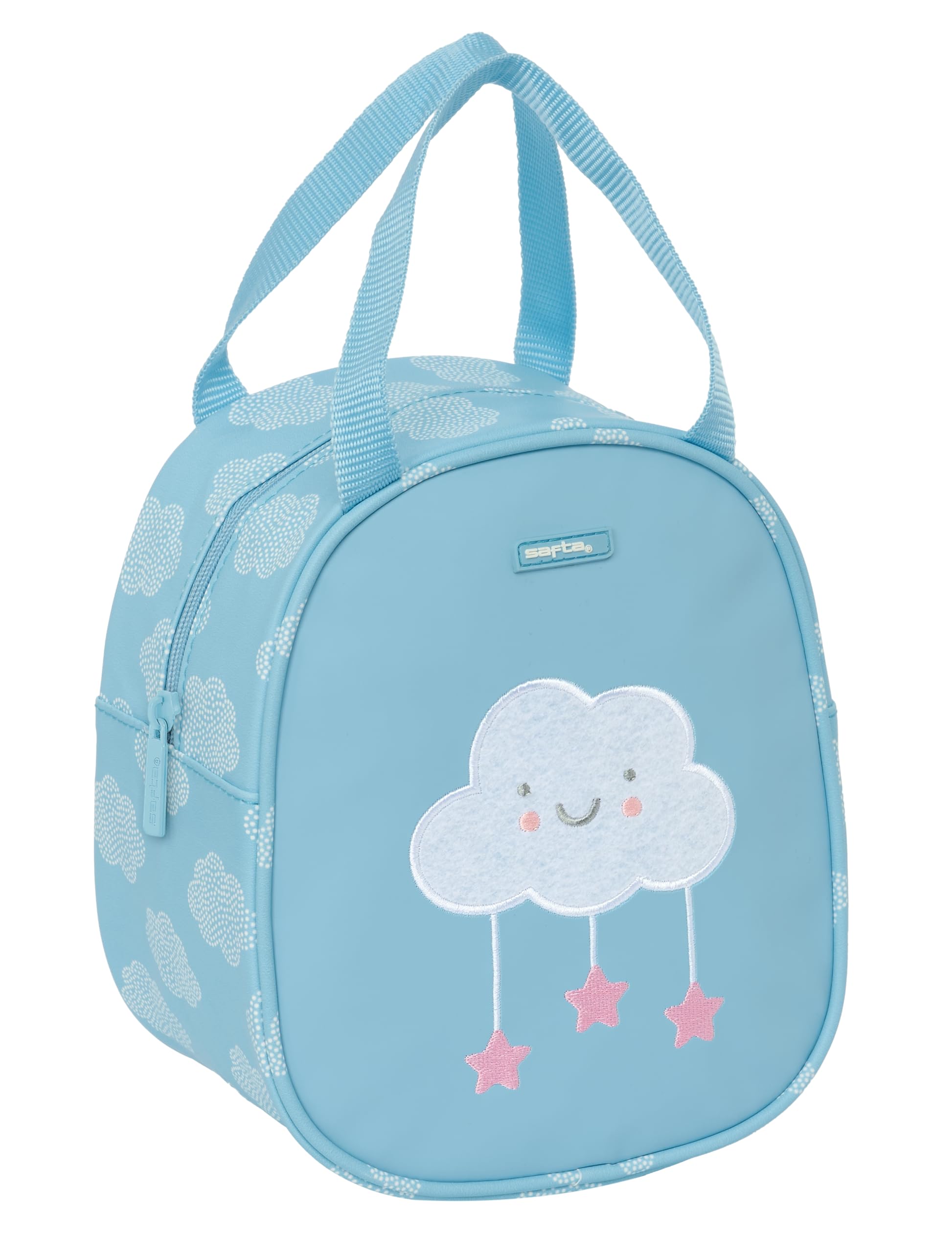 Safta Preescolar Nube - Neceser Termo Preescolar, Neceser Infantil, Adaptable a Carro, Ideal para Niños de 5 a 14 Años, Cómodo y Versátil, Calidad y Resistencia, 19x14x22 cm, Color Azul Pastel