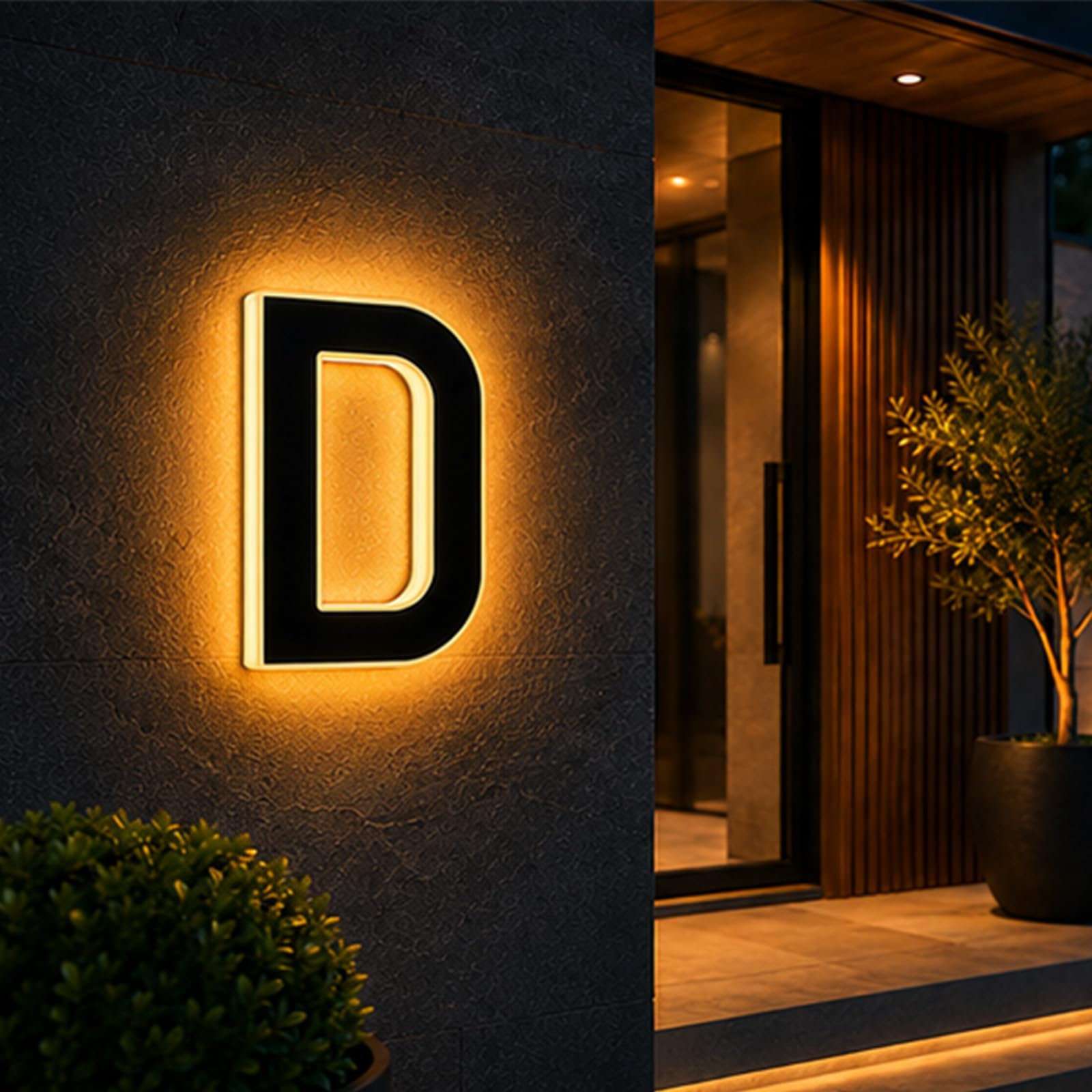 2026 New Solar House Numbers for Outside, LED Illuminated Address Sign, Dusk to Dawn Auto On/Off, IP65 Waterproof Lighted House Numbers, No-Drill Adhesive or Screw Mount for House, Garage, Fence