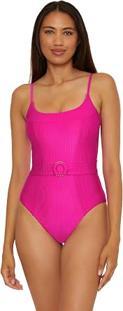 Becca Womens Monte Carlo One Piece Swimsuit, Square Neck, Adjustable, Bathing Suits for Women