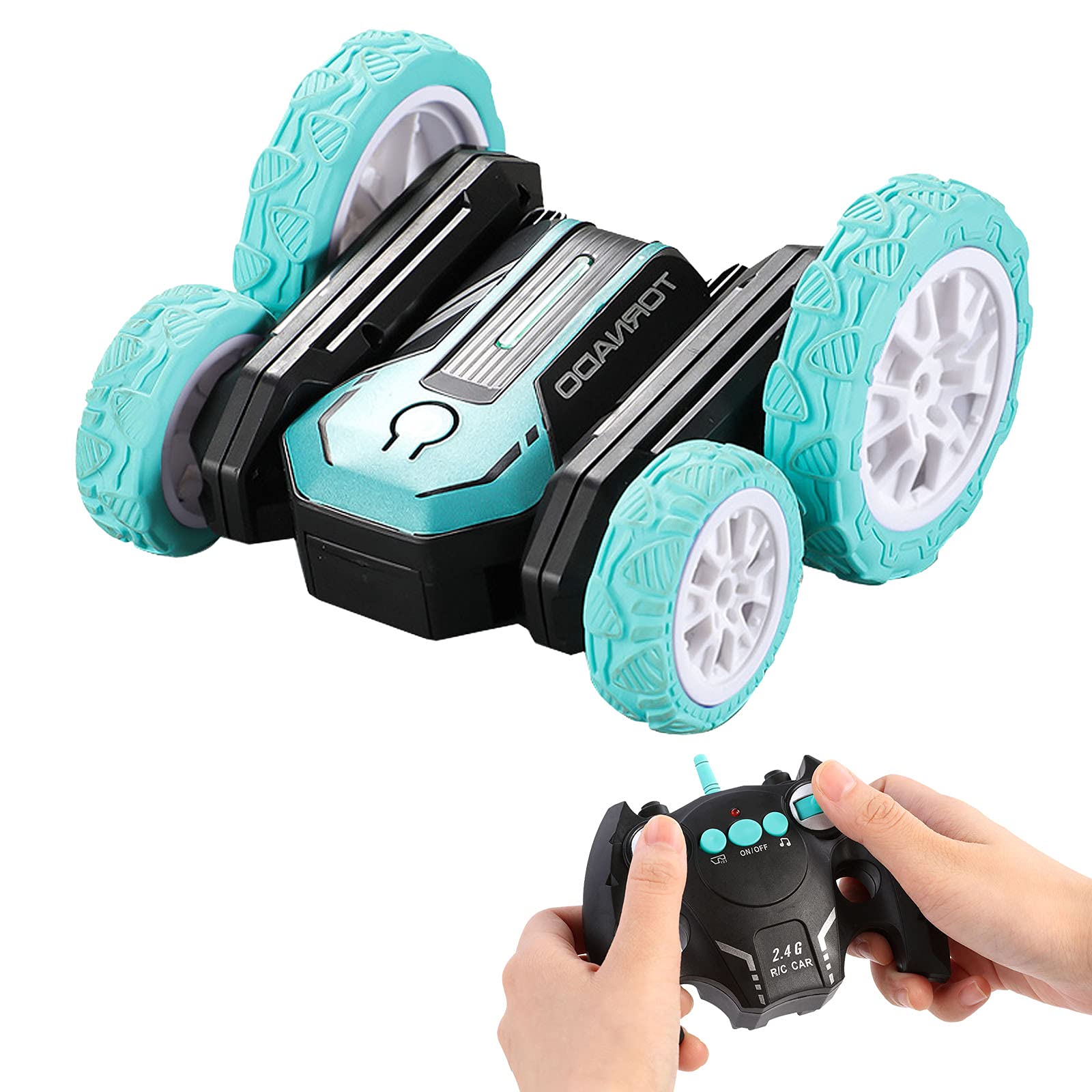 Remote Control Cars for Boys and Girls, 4WD 2.4Ghz Double Sided 360°Rotating RC Cars for Kids,Hobby RC Toys Cars with Music and Led Lights for Toddlers at Age of 3 4 5 6 7 8 9