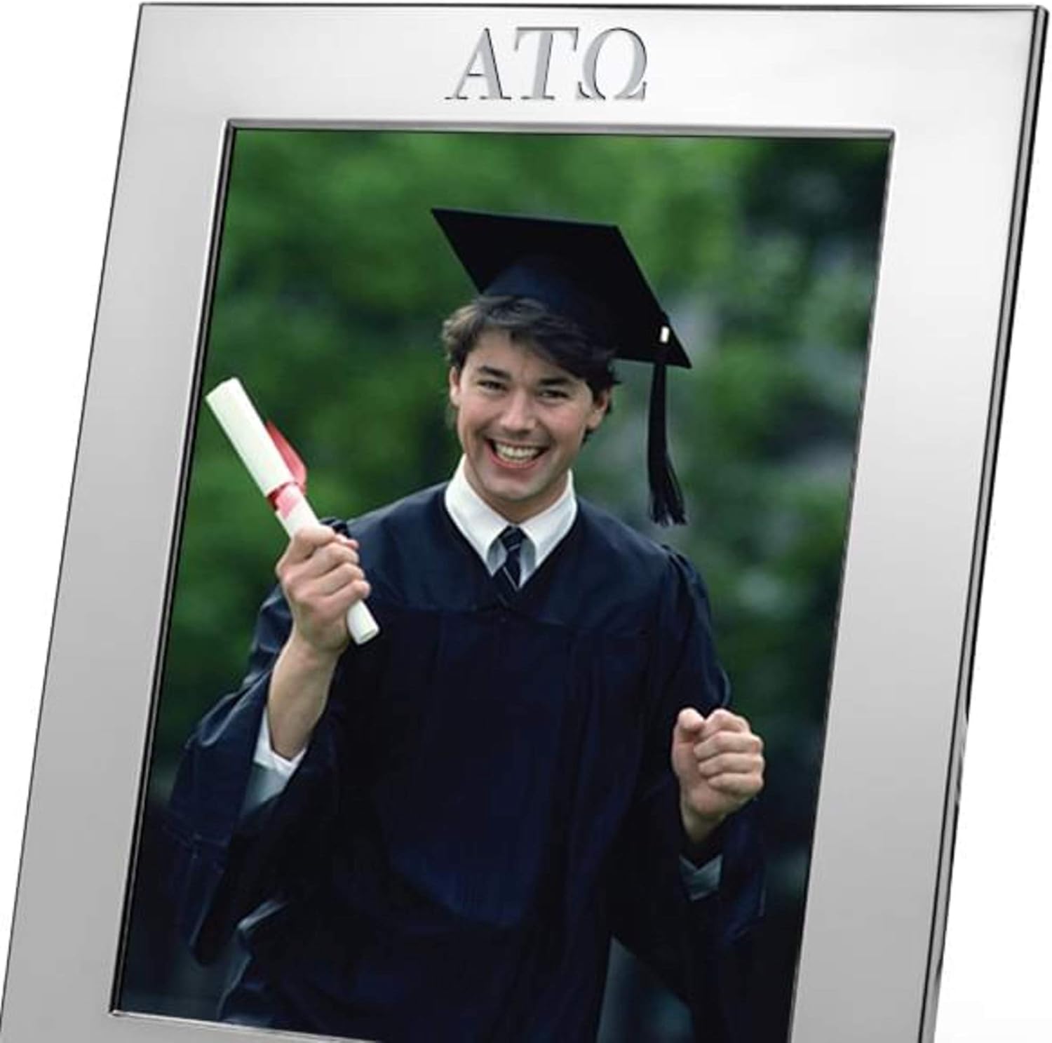 M. LA HART Alpha Tau Omega Polished Pewter 8x10 Picture Frame