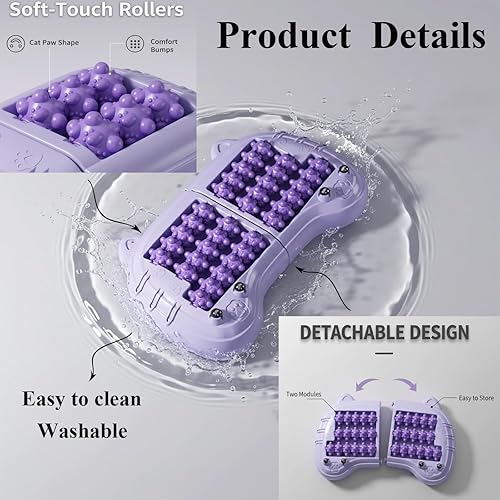 Miniatura 3 de Rodillo de masaje de doble pie desmontable mejorado, terapia de acupresión 2 en 1 para fascitis plantar y alivio del dolor, herramienta de