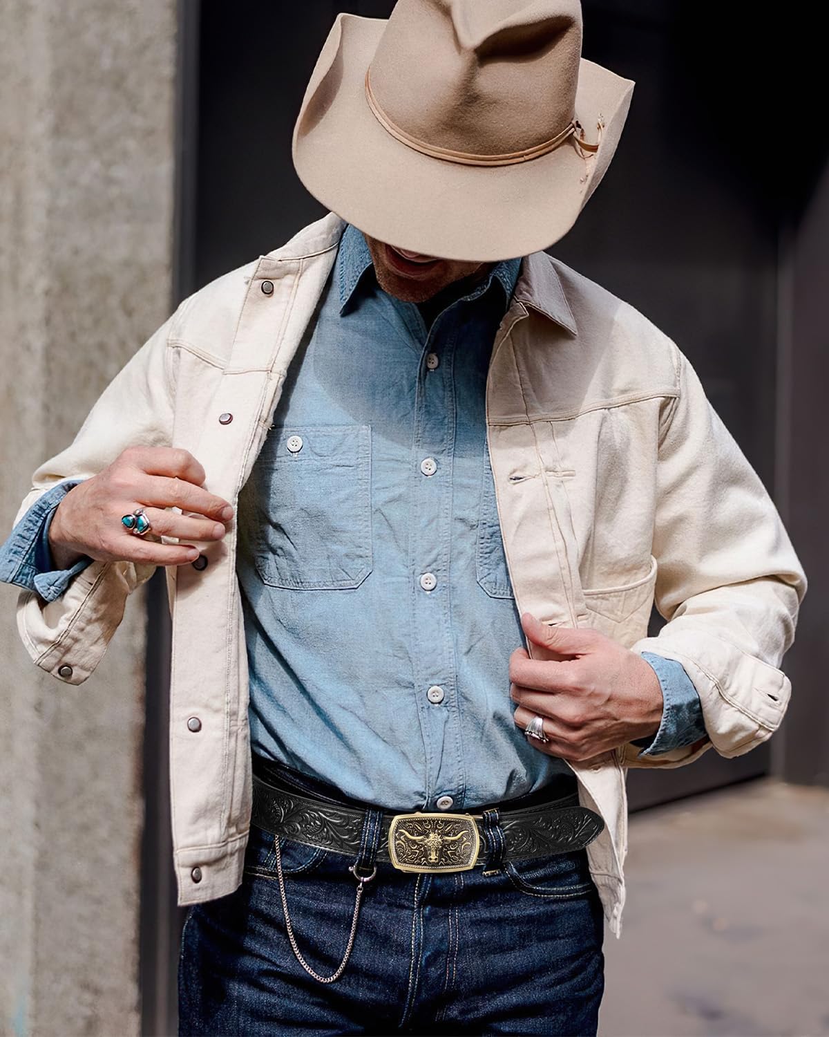 BELTROAD Mens Ratchet Western Belt Leather Cowboy Belts for Men with Automatic Western Buckle Belt for Jeans Christmas Gifts - Image 6