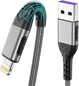 Durcord iPhone Charger, [MFi Certified] 3Pack 10FT USB A Cable for Long Lightning Charger Cable, Fast iPhone Charging Cord for iPhone Xs Max/XS/XR/X/8/7/6S/6/Plus/SE/iPad(Silver)
