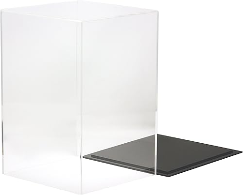 Vista 549 de Better Display Cases Versátil vitrina de acrílico transparente - Caja rectangular grande con base blanca 18" x 12" x 3" (BK09)