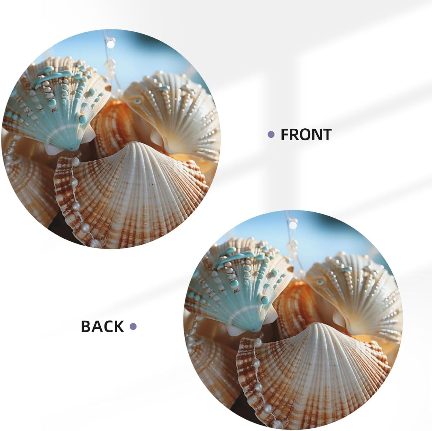 Car Air Freshener 24 PCS Seashell Christmas Hanging Car Air Fresheners Auto Interior Decor Card Freshener Strong Scented Card Lavender Cars Scents for Office Bedroom Close Drawer Round Shape