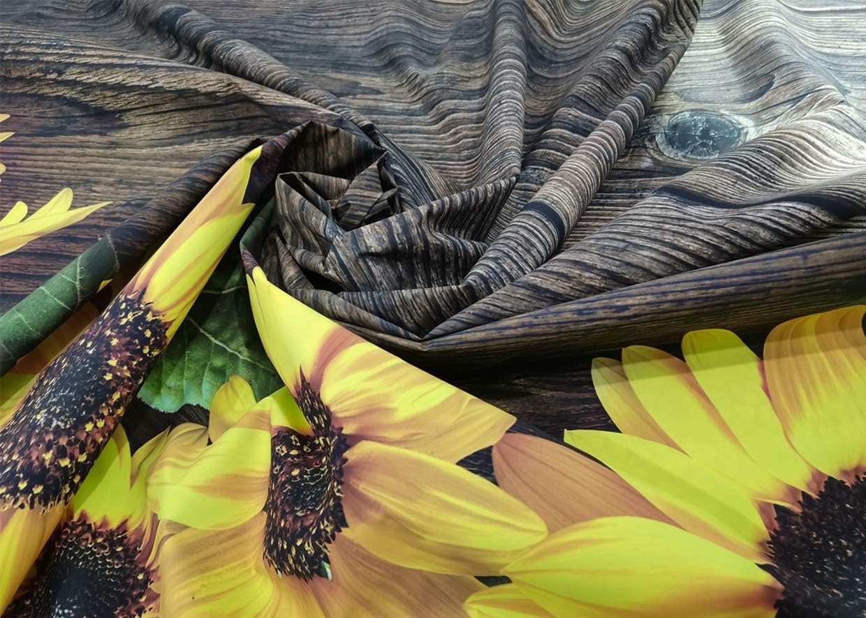 Product Deal AIIKES 10x10FT Sunflower Backdrop Brown Wood Backdrops for Photography Rustic Child Baby Shower Birthday Party Background Banner for Picture Photo Studio Photo Booth Decoration 11-544