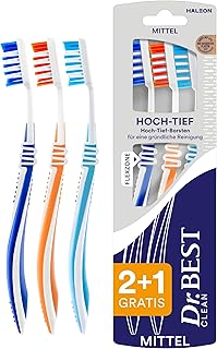 Dr.BEST Hoch-Tief Zahnbürste, Mittel, Vorteilspack