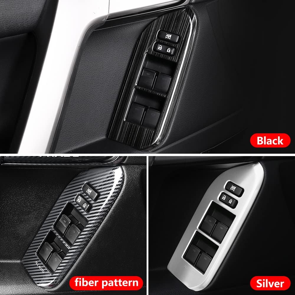 for Toyota Land Cruiser Prado 150 2010-2023 2020 2021 2022 Interior Door Button Control Panel Decorative Modification Accessories (Black)