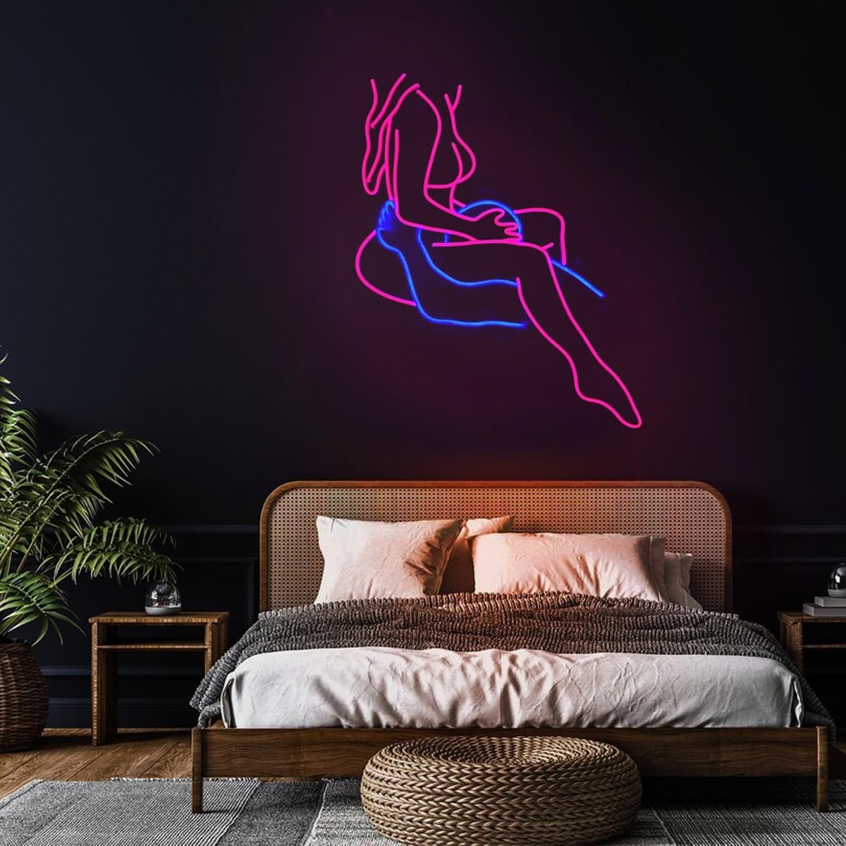 XIMAQIS- Sexy Couple Neon Sign -Size20inch- Sex Couple Led Sign, Naked Couple Neon Sign, Romantic Couple Neon Sign, Sensual Couple Led Signs, Bedroom Neon Lights