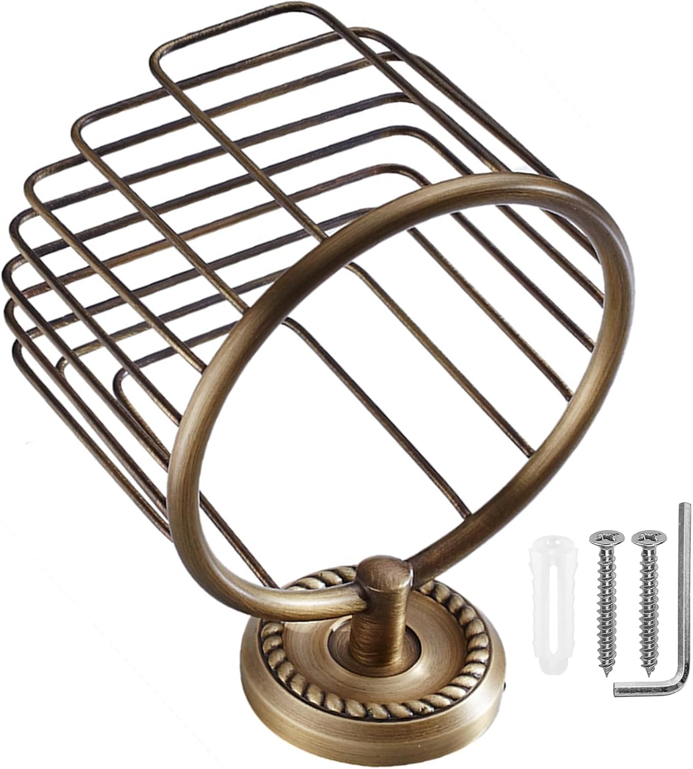 Elegant Metal Bathroom Dispenser Wall Mounted Storage Basket Rounded Edges Baskets for House Hotel Grade Bathroom Accessories