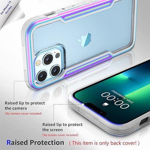 Miniatura 4 de Funda a prueba de golpes compatible con iPhone 13 Pro Max (2021), funda protectora de silicona suave transparente, funda de aluminio resistente para