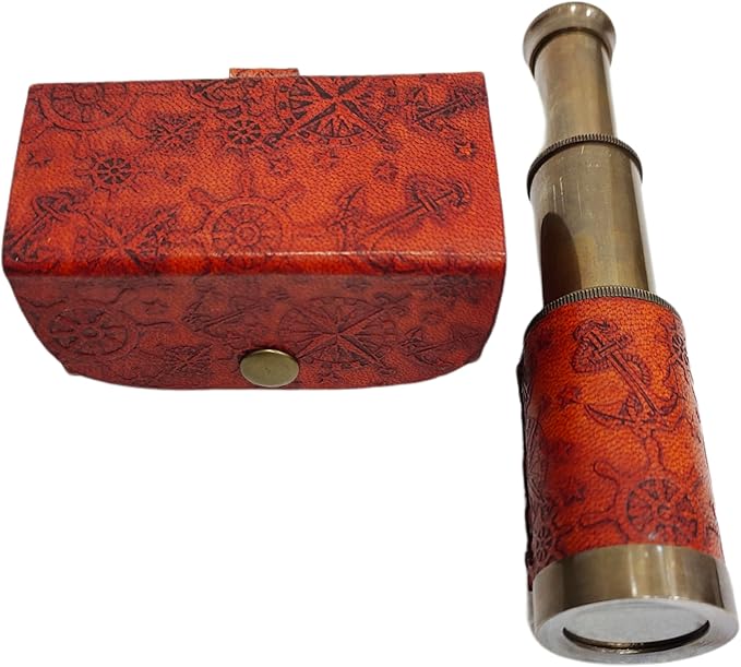Telescopio Náutico de Latón 6 Pulgadas con Estuche de Cuero miniatura 2