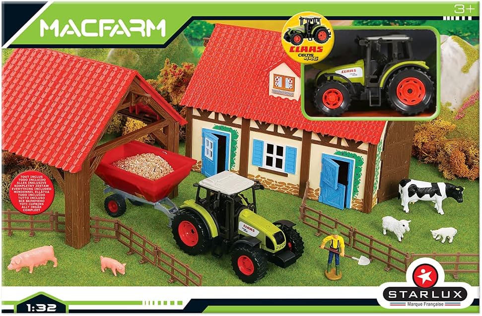 STARLUX Starluxx – Complete Claas Farm Tractor Gift Set and Accessories