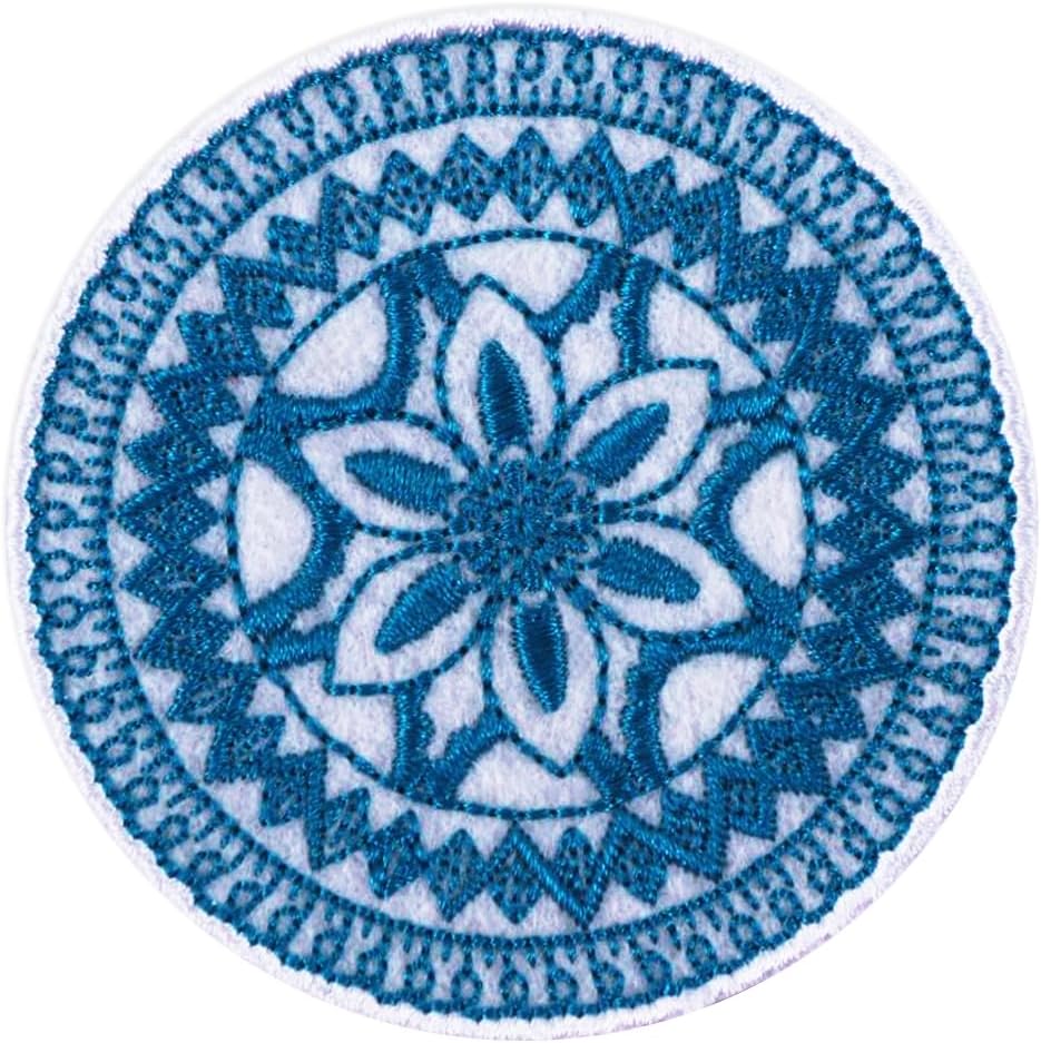 3 Pcs Blue Flowers Embroidered Patches, Bright & Vibrant Iron On or Sew On Appliques, Ideal for Decorating Clothes, Hats, Jeans Accessories