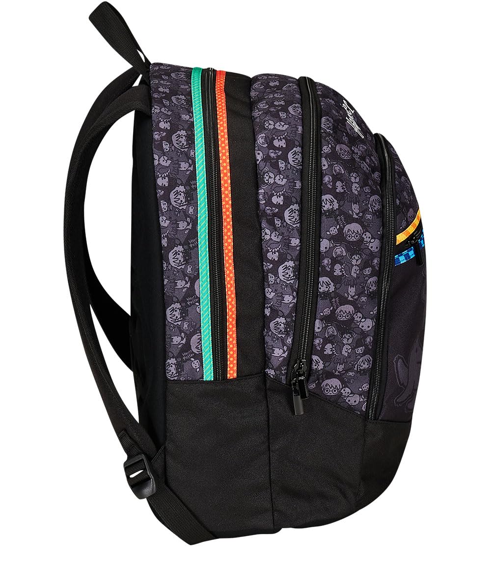 Harry Potter Zaino Scuola Zaino Doppio Scomparto - Tasca Porta Borraccia, Zaino Scuola Bambino- Maxi Capienza - WIZARDING WORLD