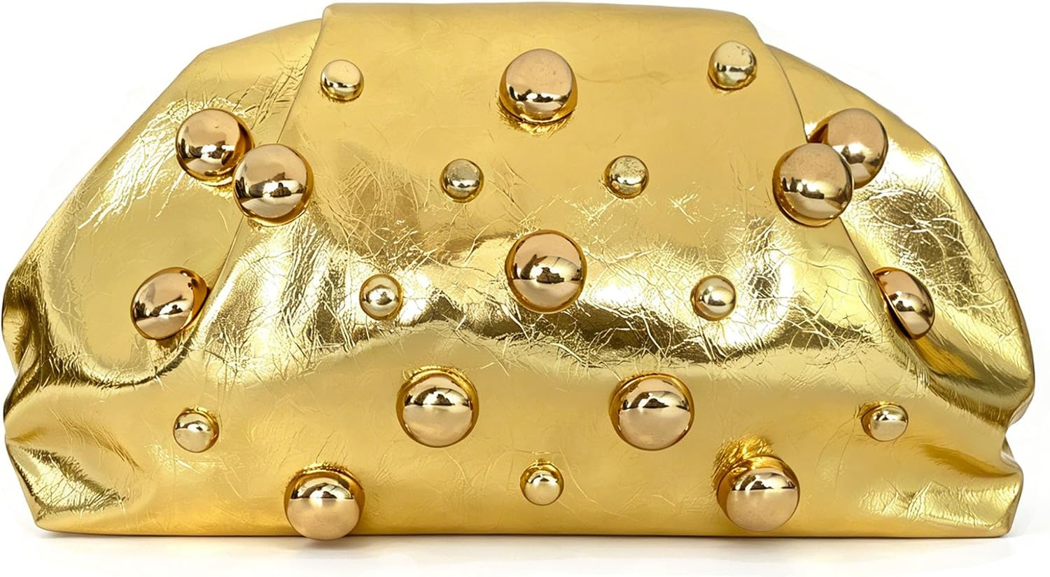 Clutch Purses for Women, Pleated PU Leather Handbag, Elegant Studded Bag, Formal Evening Bags for Galas, Proms Party | PU Leather