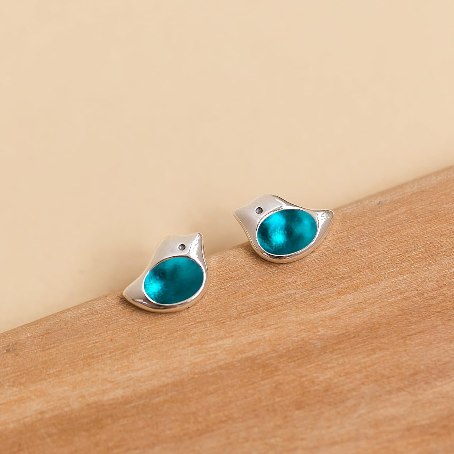 Bottled Up Designs Handmade Little Bird Stud Earrings, Sterling Silver, Eco Friendly, Made in USA, Birthday Gifts, Mothers Day, Women, Anniversary