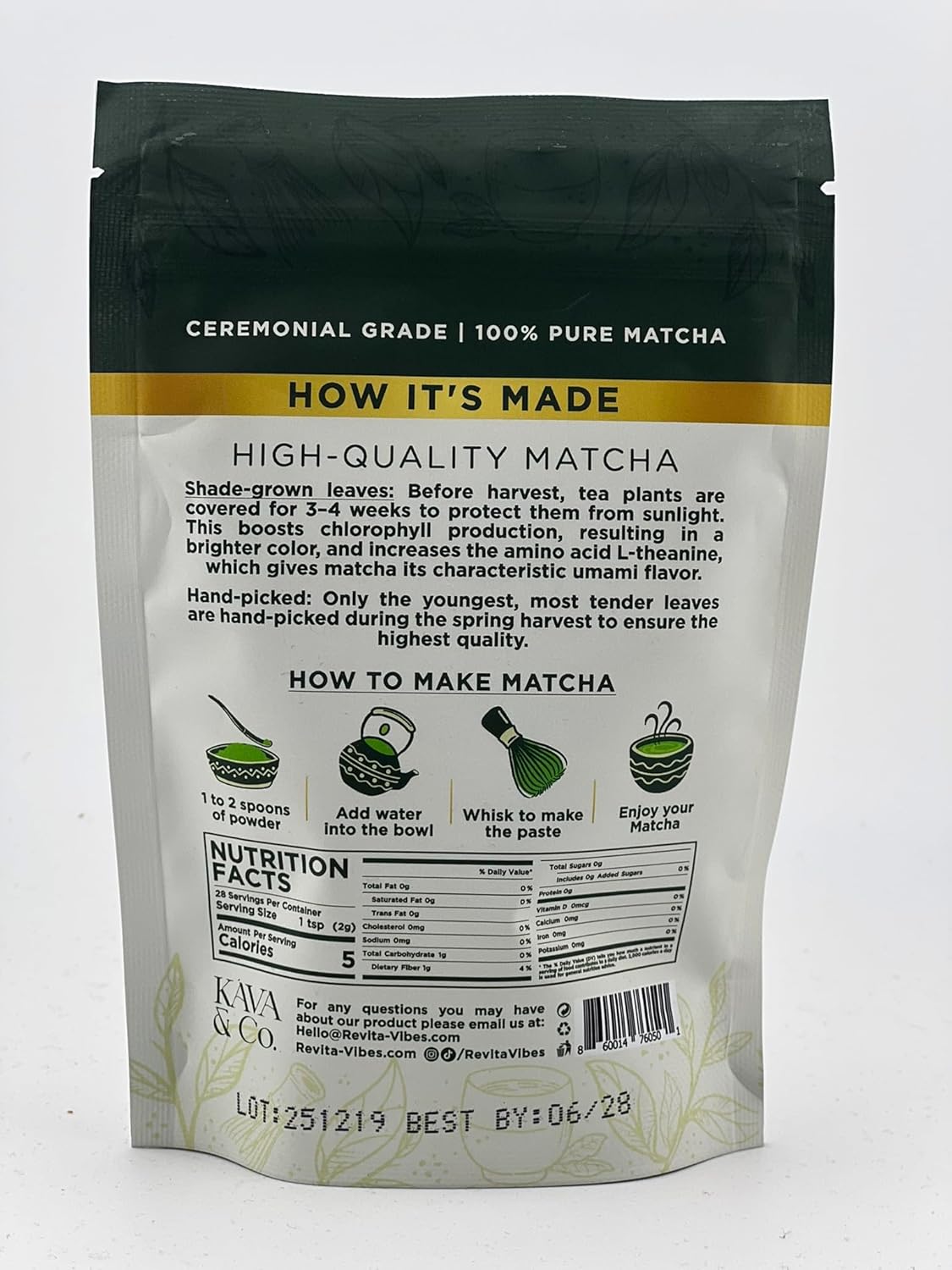 Kava & Co. Ceremonial Grade Japanese Matcha Green Tea Powder