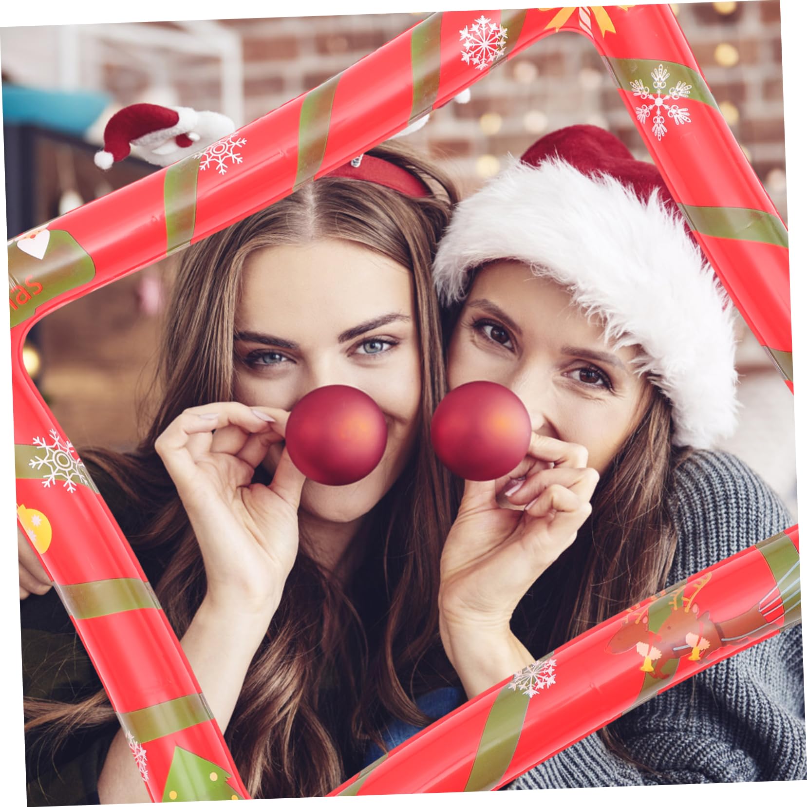 Abaodam 2stücke Aufblasbarer Rahmen für Weihnachts-Fotos Party-Requisiten Fotozubehör Weihnachtsdeko Partyartikel