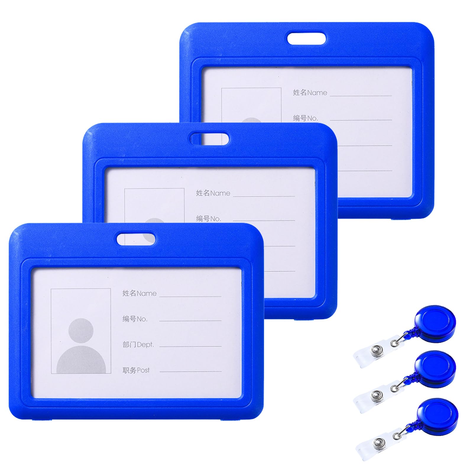 Amazon | 社員証ケース 横型 両面用 IDカードホルダー 名札