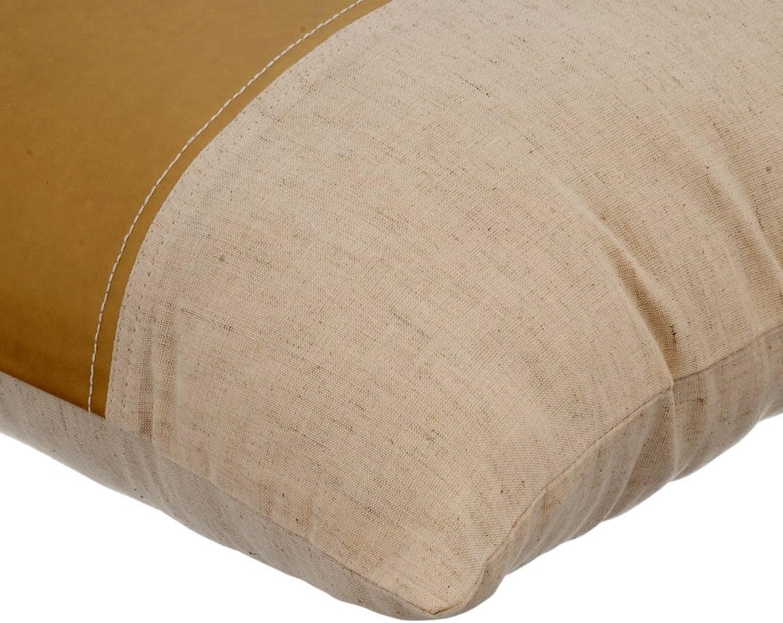 The HomeCentric Cushion Covers, Matte Gold Pillow Covers 16x16 inch (40x40 cm) Faux Leather Decorative Throw Pillow Covers, Patchwork, Contemporary Cushion Cover Easter - Better Half Matte Gold