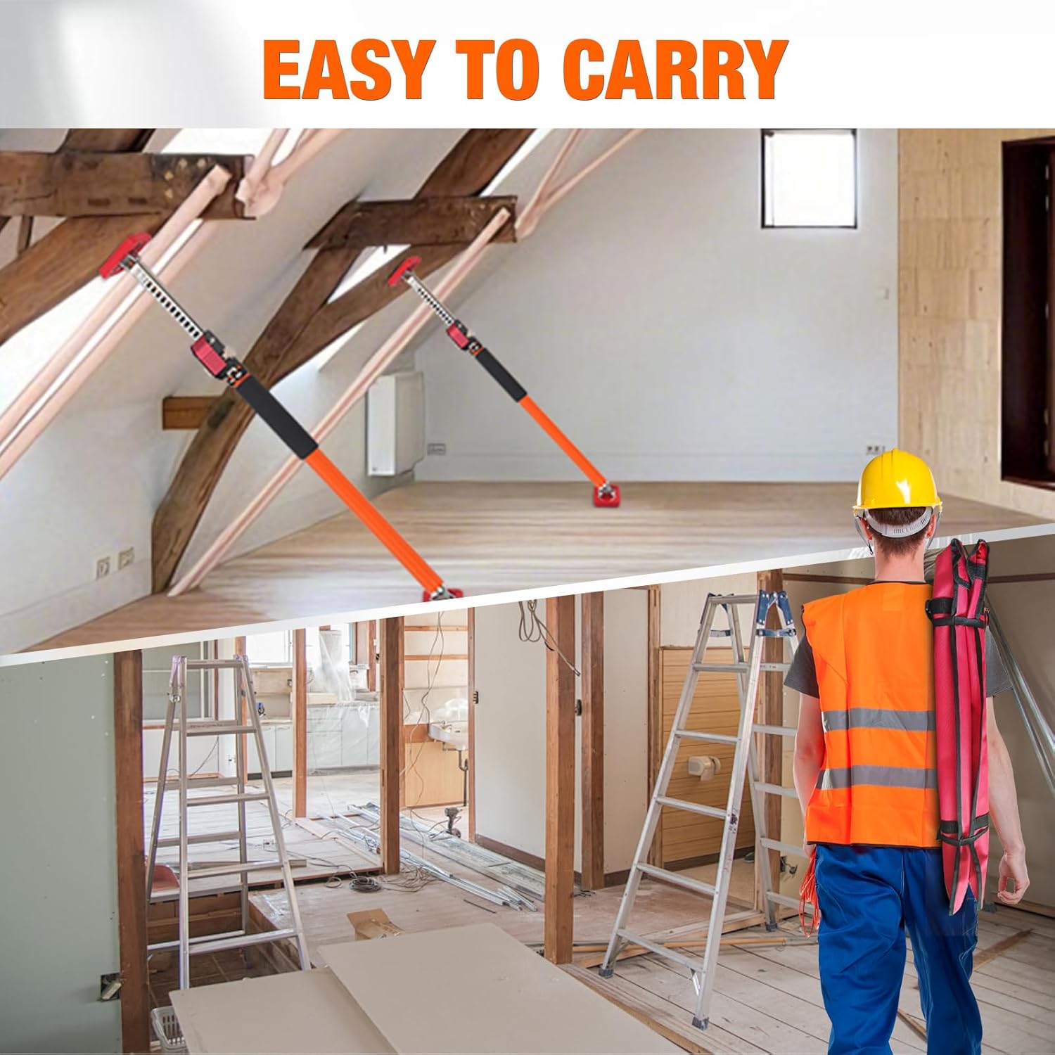 Cabinet Jacks, Adjustable Support Pole & Third Hand Tool, 2-Pack Heavy-Duty Support System for Cabinet Installation, Extends 25.2"-39.4" (64-100cm)