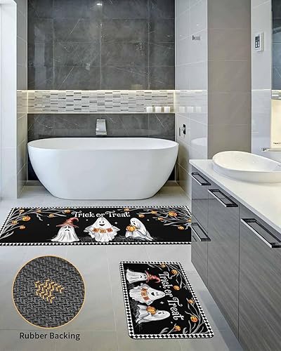 Miniatura 5 de Tapete de baño de Halloween para bañera, antideslizante, de secado rápido y absorbente, tierra de diatomeas, fregadero, dormitorio, cocina, lavable,